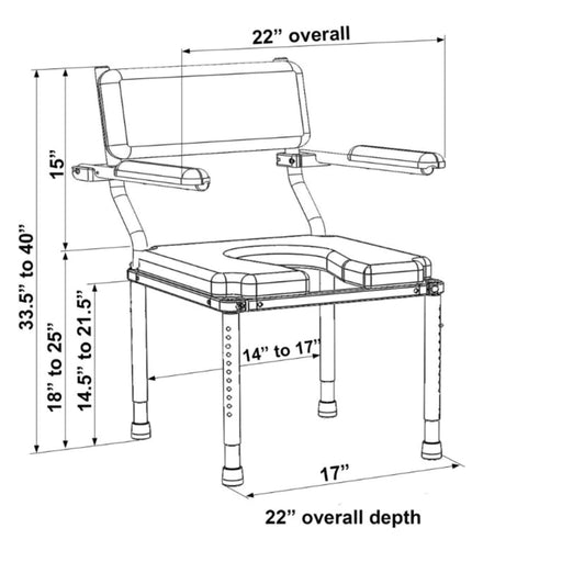Nuprodx MC3000 Shower Commode Chair