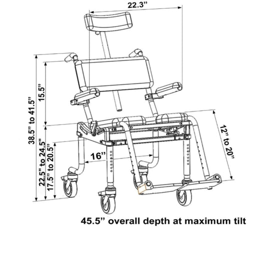 Nuprodx MC4000Tilt Shower Commode Chair With Tilt-In-Space