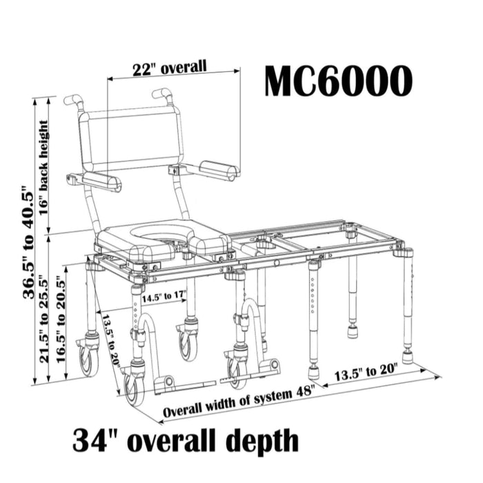 Nuprodx MC6000 Commode Chair And Tub Access Slider